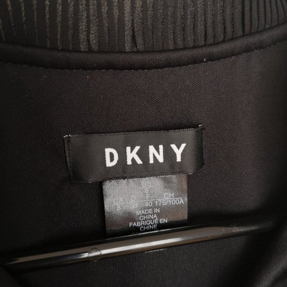 nwt DKNY Black Pleat Chiffon Short Dress 8 - Picture 6 of 7